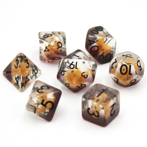 Clear Smoke Squirrel Dice - Resin Dice set - Epic Dwarf Dice